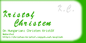 kristof christen business card